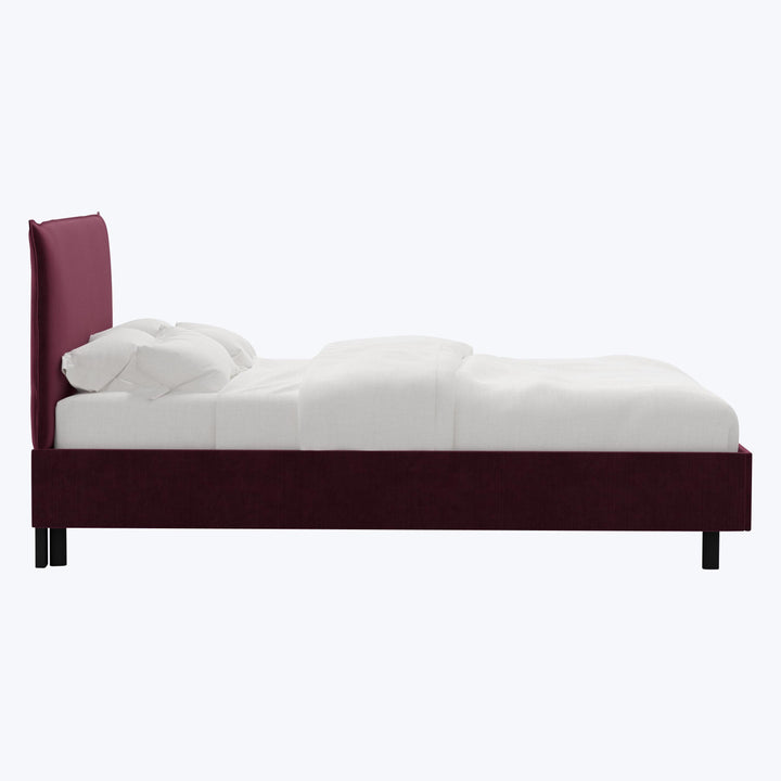 Willow Platform Bed Twin / Performance Velvet Raisin