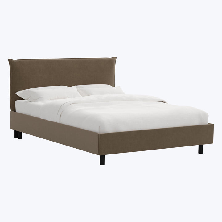 Willow Platform Bed Twin / Performance Velvet Walnut