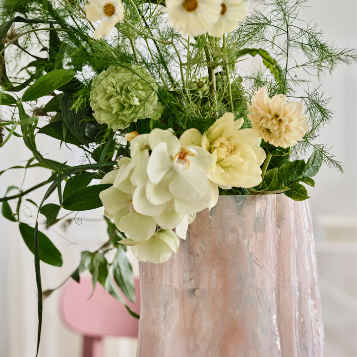 Crackle Vase Pink Pearl / Tall