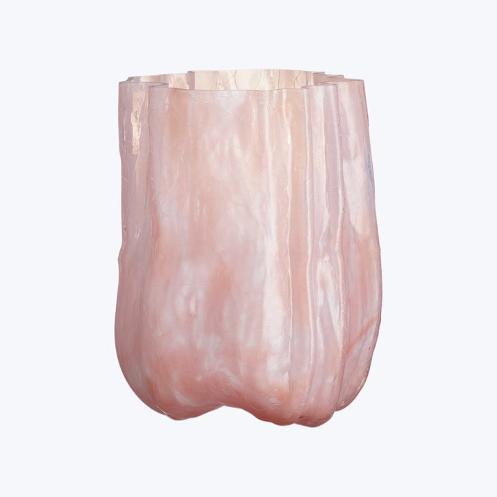 Crackle Vase Pink Pearl / Tall