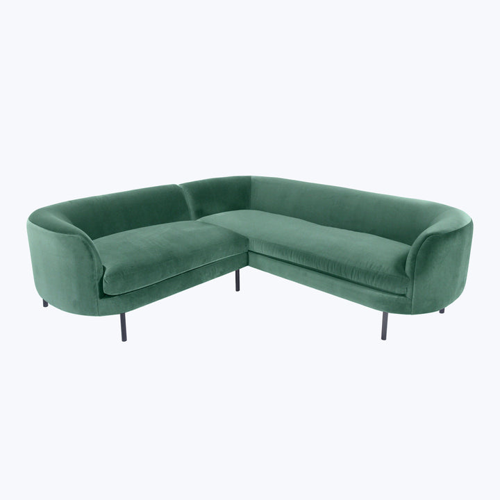 Desiree Sectional Right Facing / Como Velvet, Stone