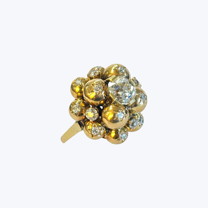 18KYG Diamond Bubble Ring, Center 1.81 cts. Addtl D: 1.00 ct.