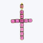 Victorian Gold Garnet Cross Pendant
