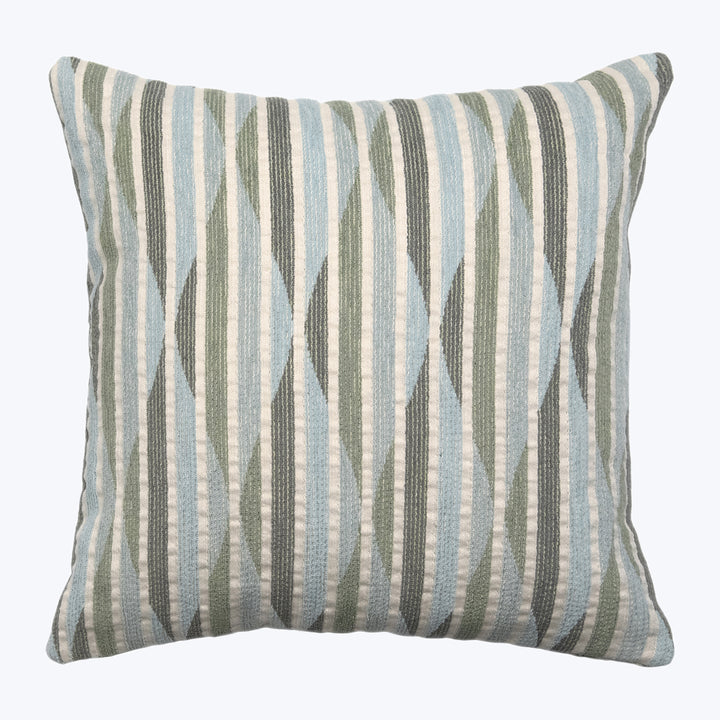 Stripe Ogee Performance Pillow Mist 18" x 18"