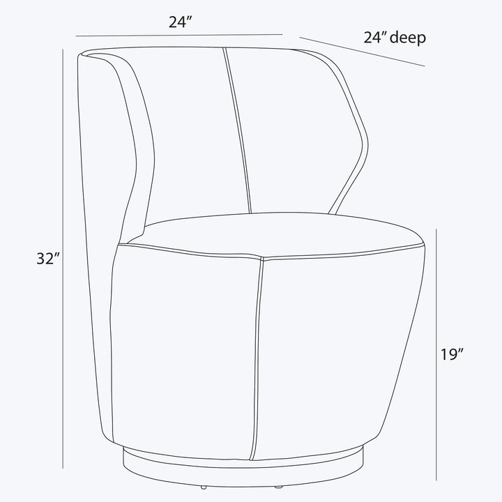 Poppy Swivel Chair Midnight Performance Velvet