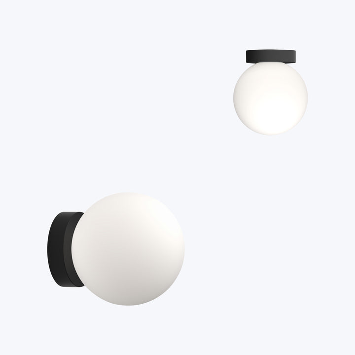 Bola LED Wall/Ceiling Lamp 8" Diameter / Black