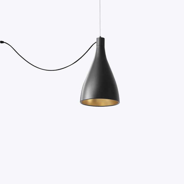 Swell LED String Pendant Narrow / Black / Brass