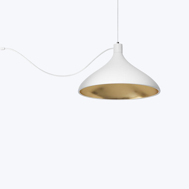 Swell LED String Pendant Wide / White / Brass