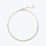 Diamond + Emerald Heart Tennis Necklace