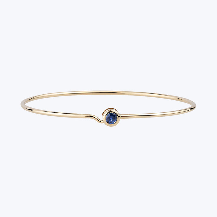 Large Blue Sapphire Full Circle Wire Bangle