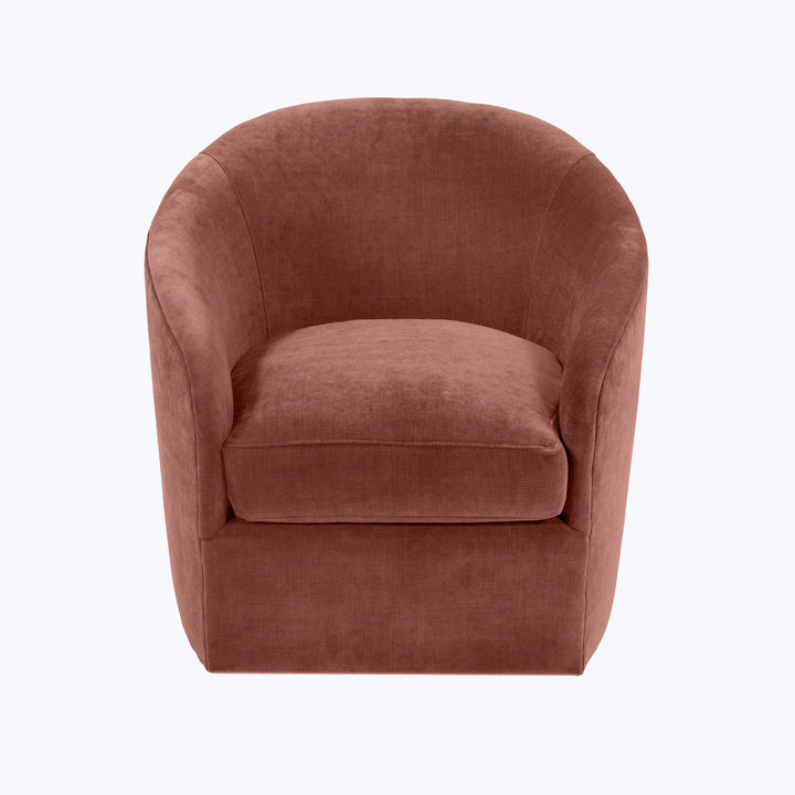 Hudson Swivel Chair Athens, Textured Velvet / Rosewood