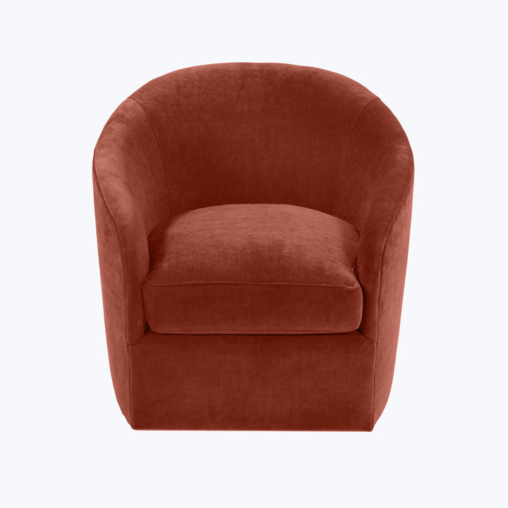 Hudson Swivel Chair Athens, Textured Velvet / Rust