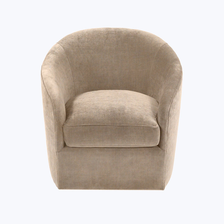 Hudson Swivel Chair Athens, Textured Velvet / Biscotti