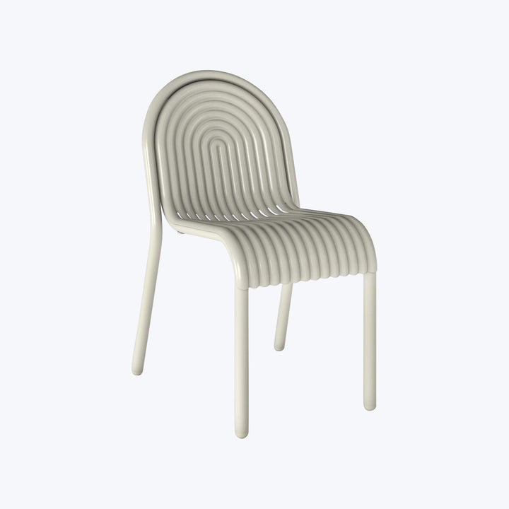 Groove Outdoor Dining Side Chair Putty