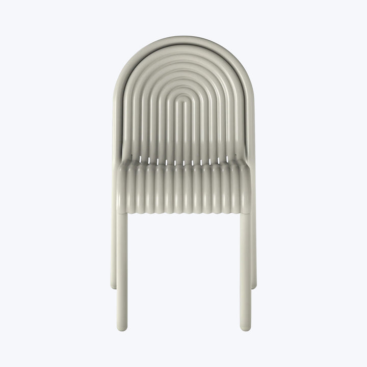 Groove Outdoor Dining Side Chair Putty
