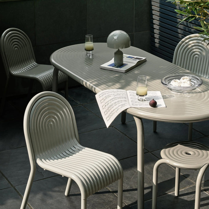 Groove Outdoor Dining Side Chair Putty