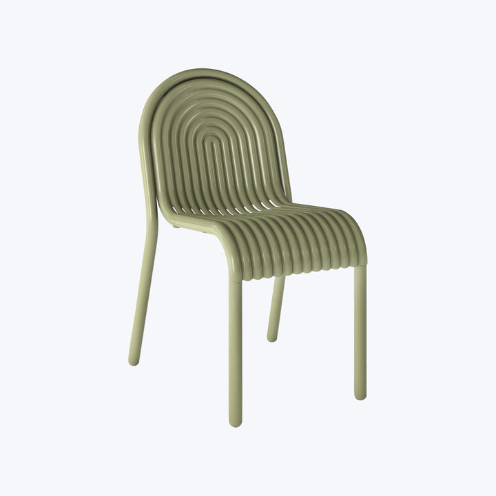 Groove Outdoor Dining Side Chair Moss