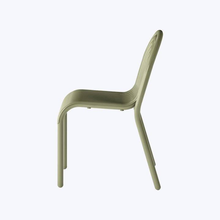 Groove Outdoor Dining Side Chair Moss