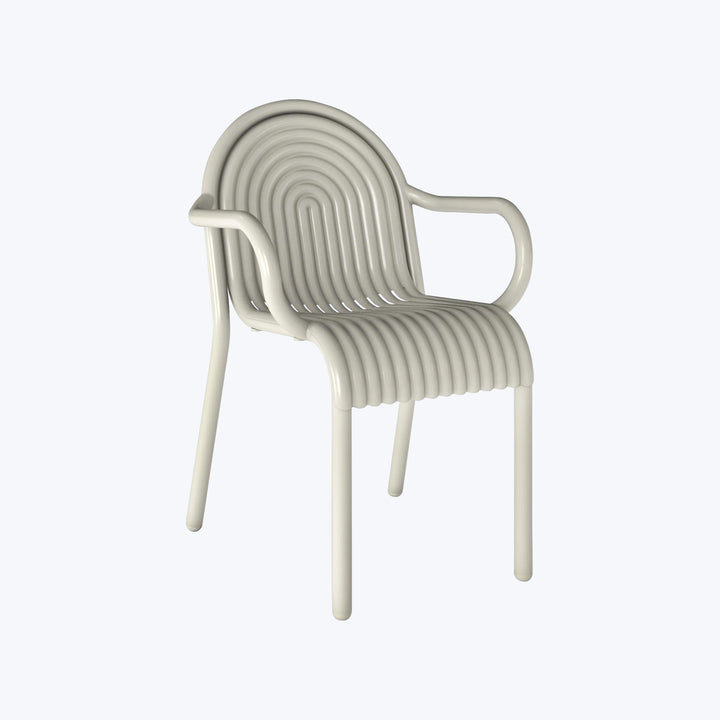 Groove Outdoor Dining Arm Chair Putty