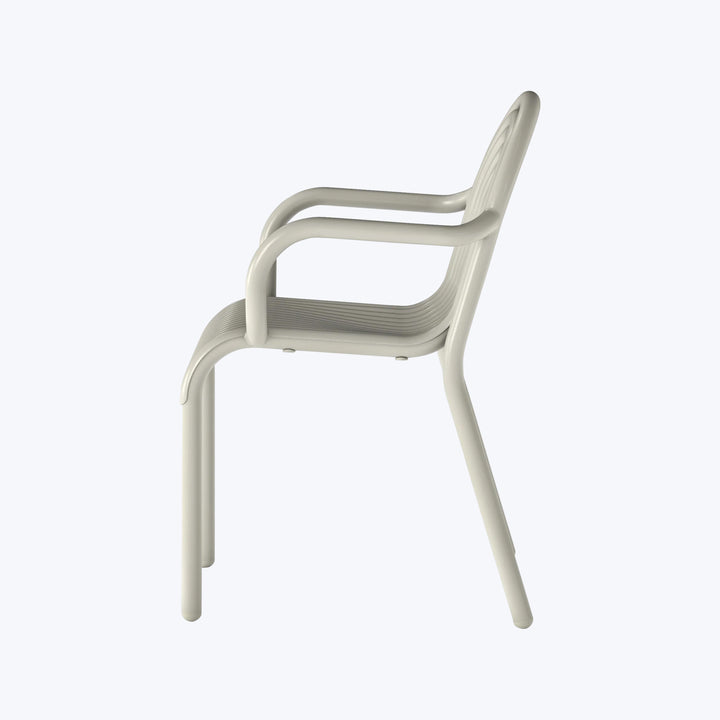 Groove Outdoor Dining Arm Chair Putty