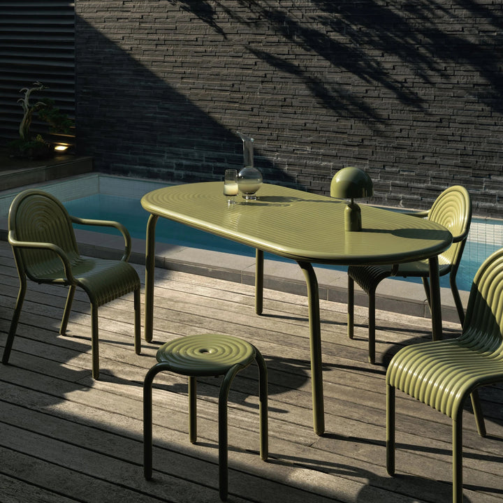 Groove Outdoor Stool Moss