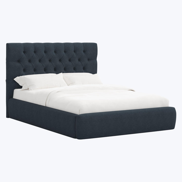 Judith Platform Bed Twin / Linen Navy