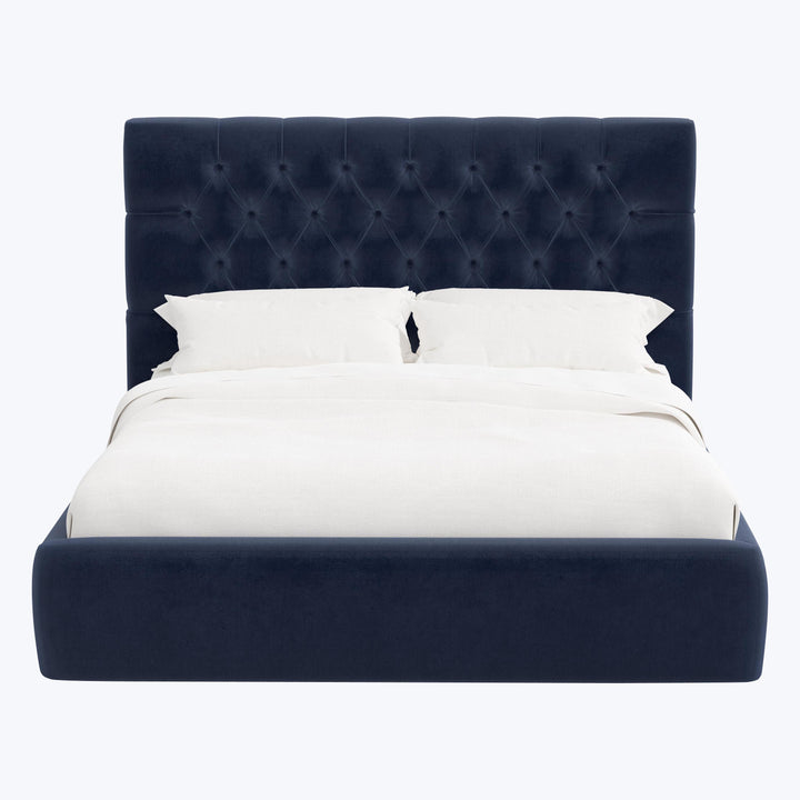 Judith Platform Bed Twin / Performance Velvet Ocean