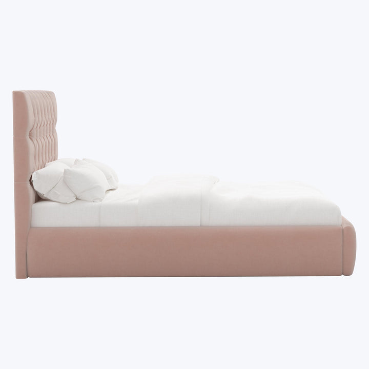 Judith Platform Bed Twin / Performance Velvet Pink Champagne
