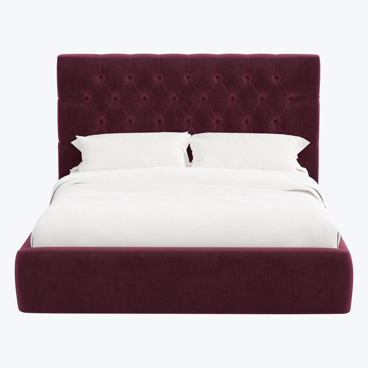 Judith Platform Bed Twin / Performance Velvet Raisin