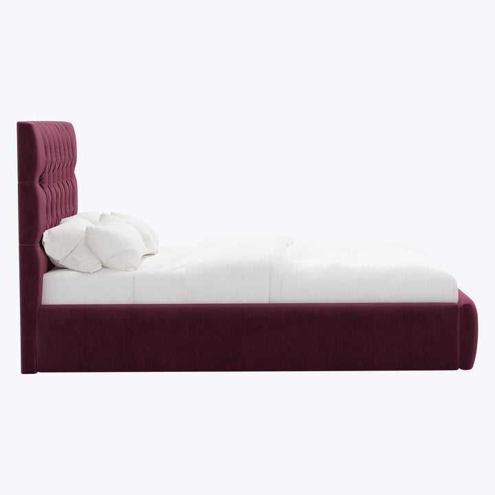 Judith Platform Bed Twin / Performance Velvet Raisin