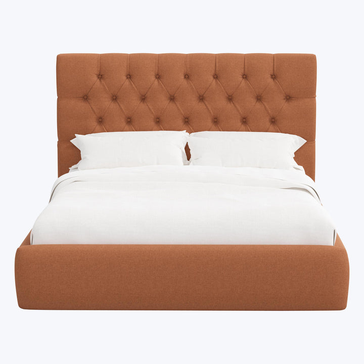Judith Platform Bed Twin / Zuma Linen Terracotta