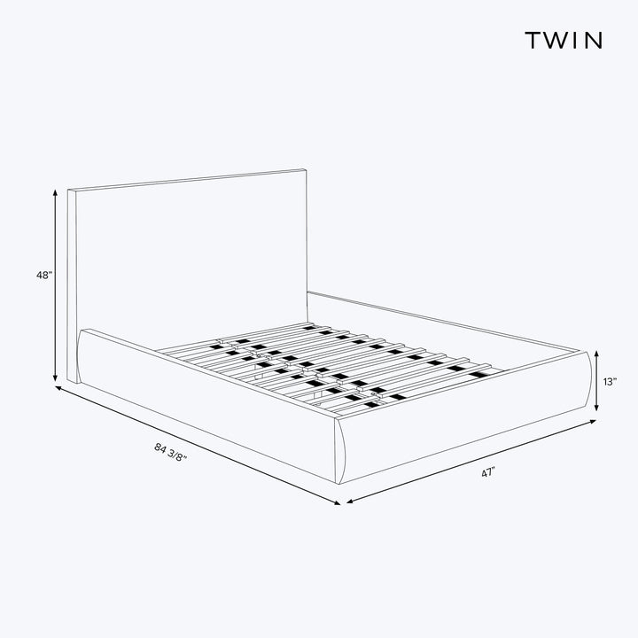 Judith Platform Bed Twin / Zuma Linen Black