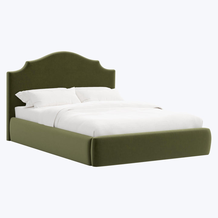 Taryn Platform Bed Twin / Performance Velvet Moss