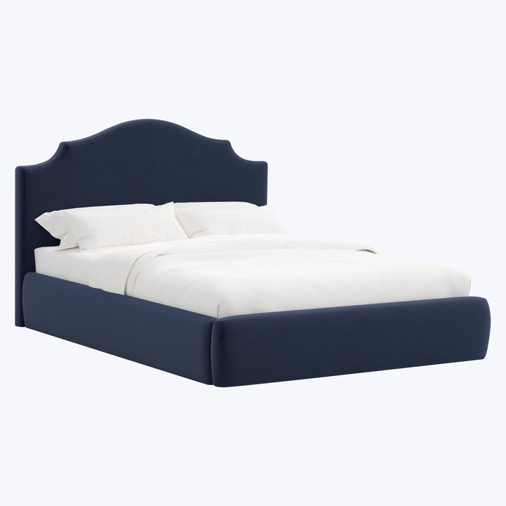 Taryn Platform Bed Twin / Performance Velvet Ocean