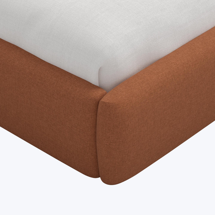 Taryn Platform Bed Twin / Zuma Linen Terracotta