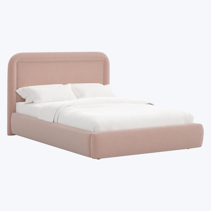 Halo Platform Bed Twin / Performance Velvet Pink Champagne