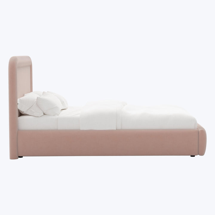 Halo Platform Bed Twin / Performance Velvet Pink Champagne