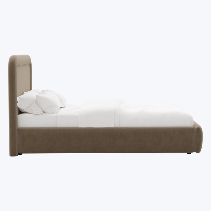 Halo Platform Bed Twin / Performance Velvet Walnut