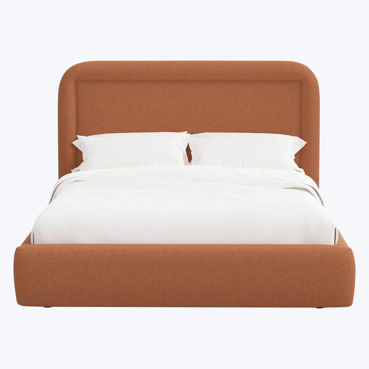 Halo Platform Bed Twin / Zuma Linen Terracotta