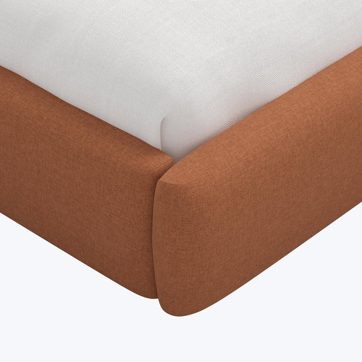Halo Platform Bed Twin / Zuma Linen Terracotta