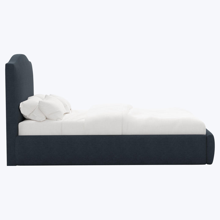 Camille Platform Bed Twin / Linen Navy