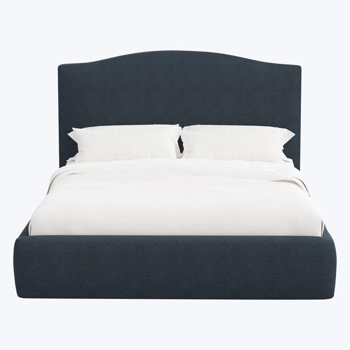 Camille Platform Bed California King / Linen Navy