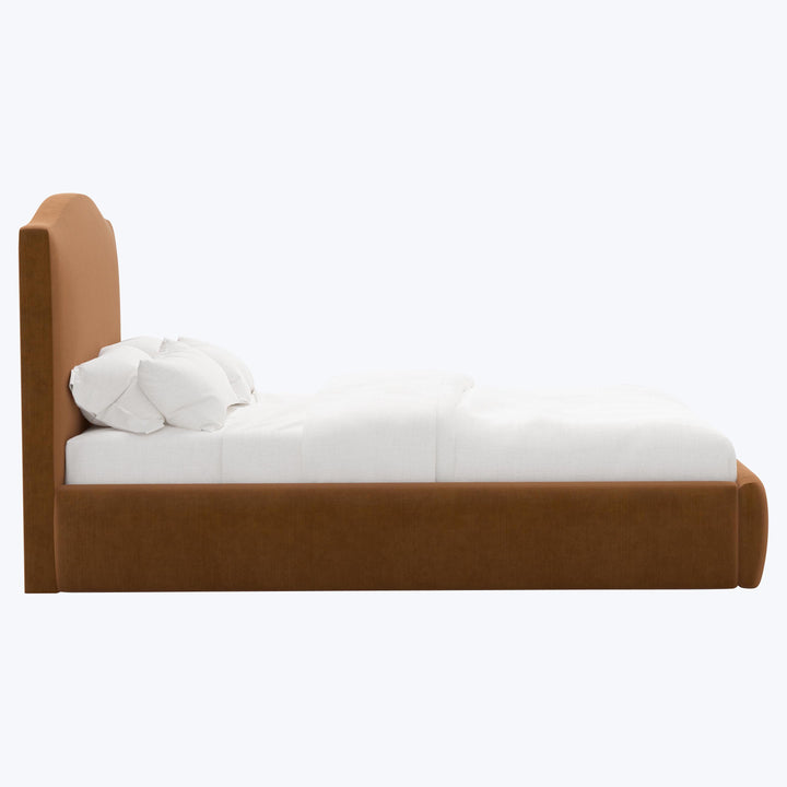 Camille Platform Bed Twin / Performance Velvet Copper
