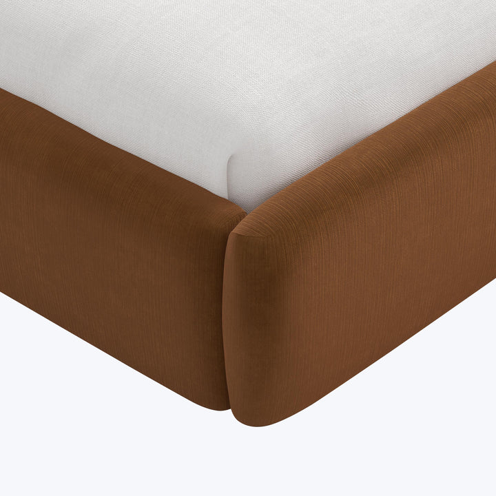 Camille Platform Bed Twin / Performance Velvet Copper