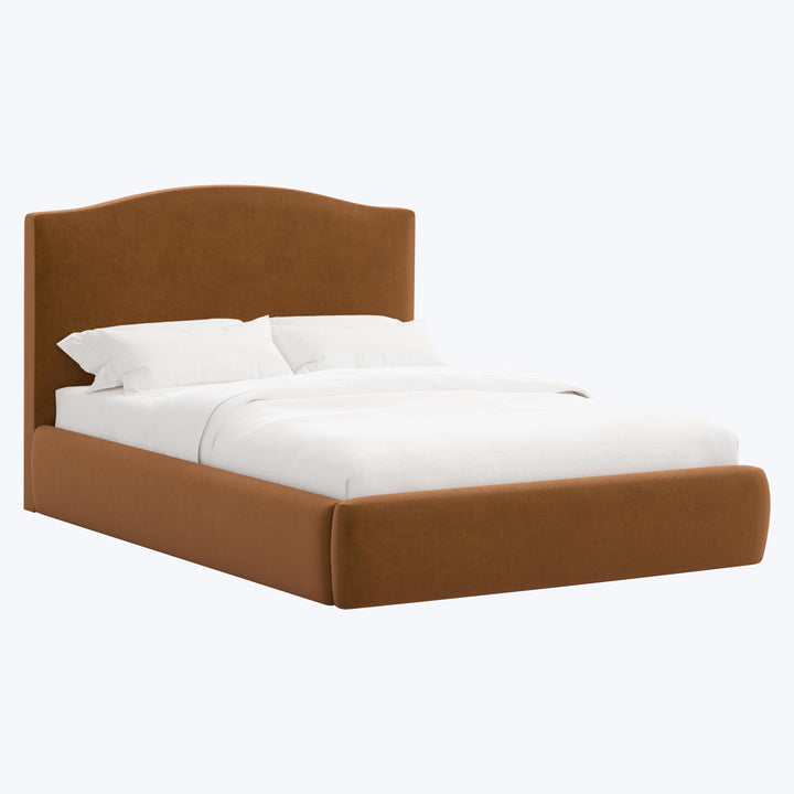 Camille Platform Bed California King / Performance Velvet Copper