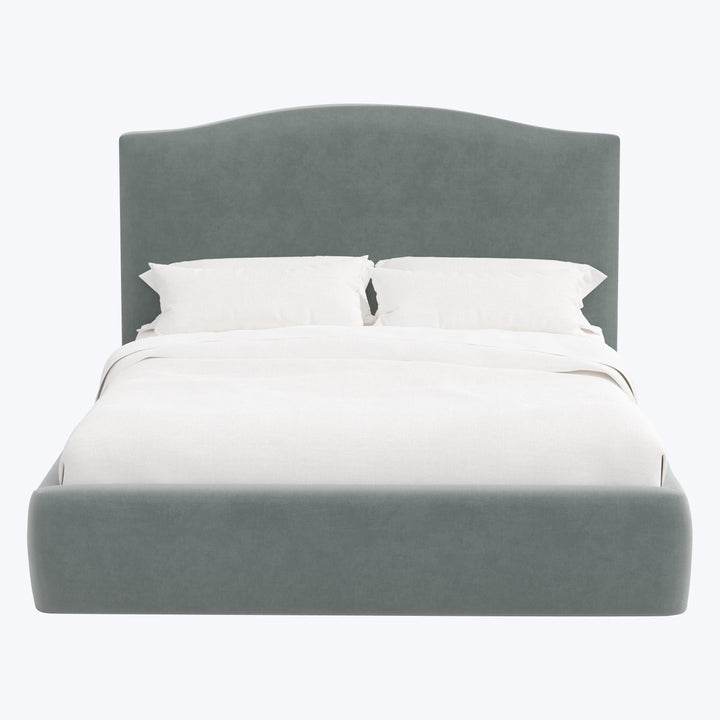 Camille Platform Bed Twin / Performance Velvet Lichen