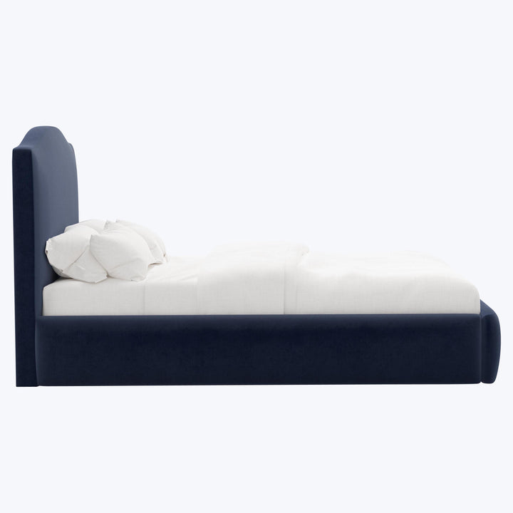 Camille Platform Bed California King / Performance Velvet Ocean