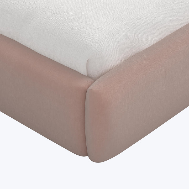 Camille Platform Bed Twin / Performance Velvet Pink Champagne