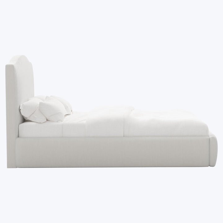 Camille Platform Bed Twin / Performance Velvet Snow