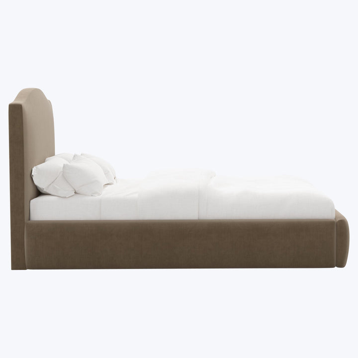 Camille Platform Bed Twin / Performance Velvet Walnut